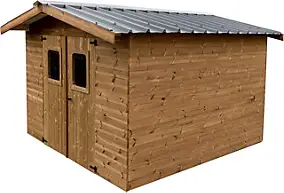 Abri de jardin Habrita bois l.316 x P.310 x H.235 cm surface totale 10,33m²