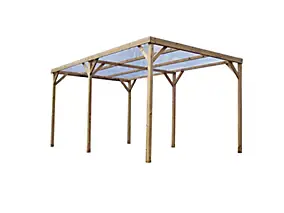 Carport bois Habrita Thermo toit pvc