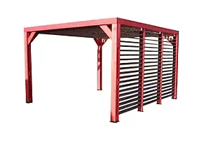 Pergola autoportante manuelle bois Habrita THO3531VT 3,41 x 3,13 m