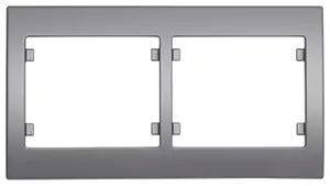 Plaque double horizontale "Delta Iris" silver