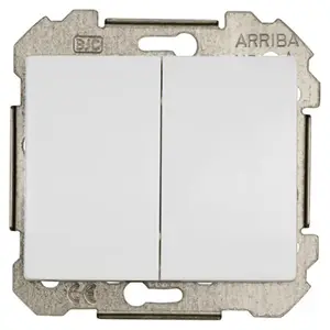 Interrupteur va-et-vient + poussoir à clipser "Delta Iris" blanc