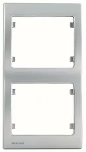 Plaque verticale double "Delta Iris" silver