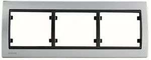 Plaque triple horizontale "Delta Iris" silver