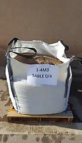 Big bag de sable roulé blanc granulo. 0/4 mm 400KG