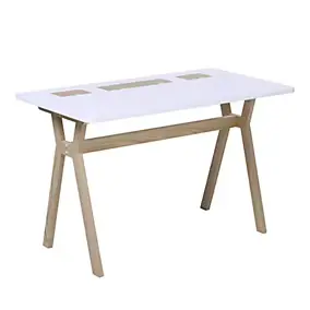 Bureau scandinave blanc et effet bois l. 120 cm Homesight Mobox