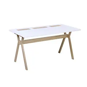 Bureau scandinave blanc et effet bois l. 150 cm Homesight Mobox