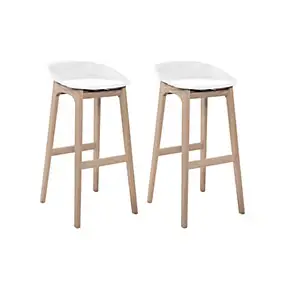 Chaise en plastique blanc et pieds en bois Homesight Riva, 2 pièces