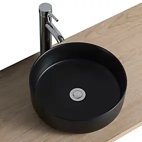 Vasque à poser ronde en céramique noir mat Ø36 x H.12 cm, Homesight Romeo