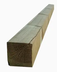 Poteau en bois 240 cm 7x7 cm aspect naturel pour clôture