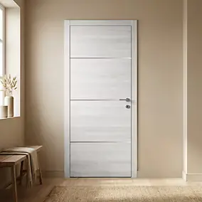Bloc-porte Triaconta blanchi H.204 x l.63 cm, poussant droit