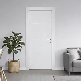 Bloc-porte Triaconta blanchi H.204 x l.83 cm, poussant gauche