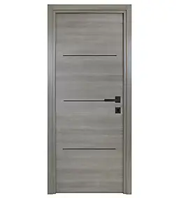 Bloc-porte Triaconta gris clair insert noir H.204 x l.83 cm, poussant gauche