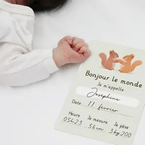 Carte naissance Écureuils