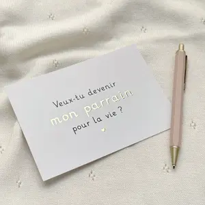 Carte demande Veux-tu devenir mon parrain pour la vie?