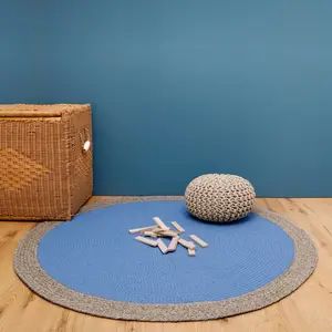 Tapis rond Nolan bleu (120 cm)