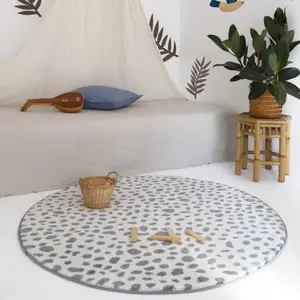 Tapis rond léopard Maldä blue (120 cm)