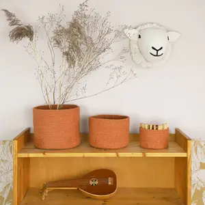 Lot de 3 paniers de rangement Ilse ambre