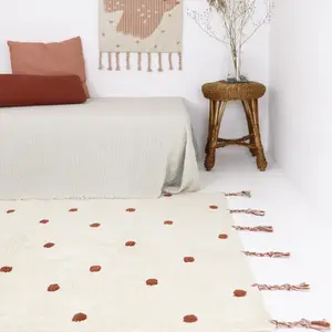 Tapis rectangulaire Nümi Ambre pois (100 x 150 cm)