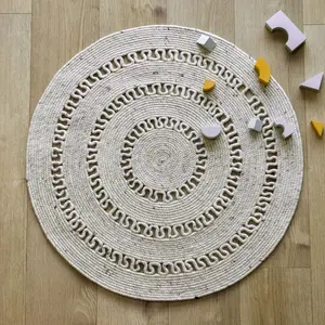 Tapis rond Bibek naturel (110 cm)