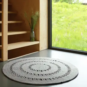 Tapis rond Bibek gris (110 cm)