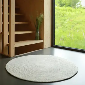 Tapis rond Neethu naturel (110 cm)