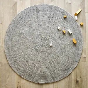 Tapis rond Neethu gris (110 cm)