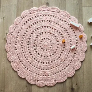 Tapis rond Alma rose nude (120 cm)