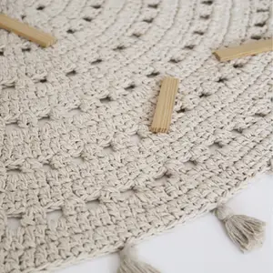 Tapis rond Nila écru (110 cm)