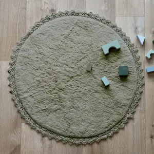 Tapis rond Perla Olive (110 cm)