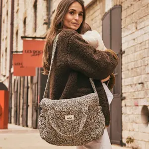 Sac à langer Middle Léopard beige