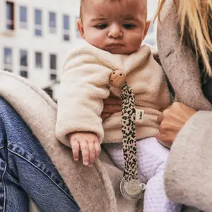 Attache tétine Léopard beige