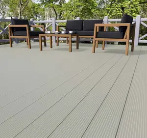 Lame de terrasse composite gris clair - 3000 x 143 x 22 mm