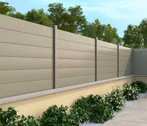 Poteau acier + profilé aluminium gris silex RAL 7032 - Dim 70 x 70 x 2300 mm.