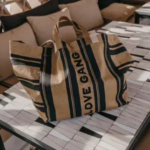 Sac Kaba Love Gang XL rayures camel