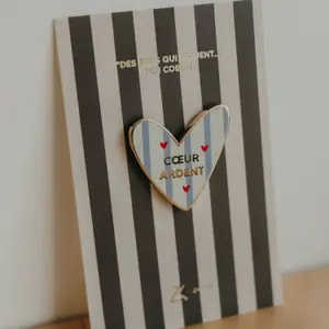 Pin's cœur rayé Cœur Ardent