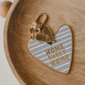 Porte-clés cœur émaillé Home Sweet Home