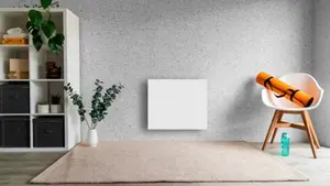 Radiateur céramique ETNA 1000 W blanc thermostat électronique - H.45 x L 55 x P 11,5 cm