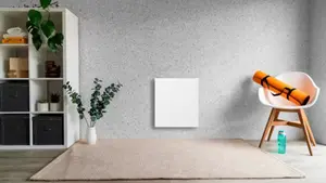 Radiateur céramique ETNA 500 W blanc thermostat électronique - H55 x L45 x P 11,5 cm