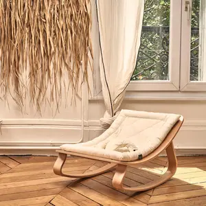 Transat à balancement Levo organic milk en bois de hêtre