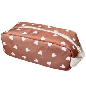 Trousse scolaire Cœurs Beige
