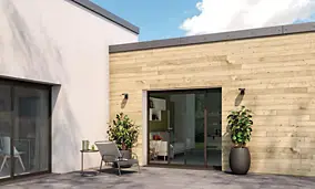 Clin pour bardage vert L.24 m x l.133cm Ep.18 mm Wood2wood