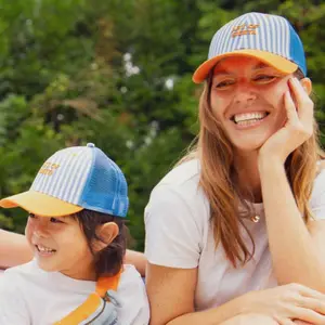 Casquette enfant trucker rayée Art of Siesta bleu et orange (3-6 ans)