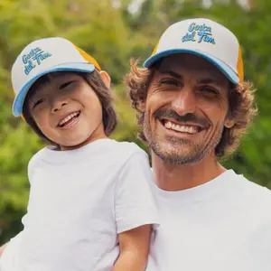 Casquette enfant trucker Costa del Fun bleu et jaune (3-6 ans)