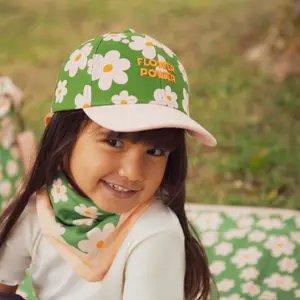 Casquette enfant Flower Power vert (3-6 ans)