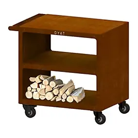 Desserte pour brasero Oyat Pontaillac 80cm acier cognac