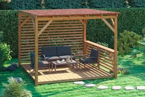 Pergola bois massif "New Concept" 3 x 3 mètres