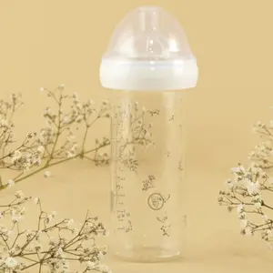 Biberon verre anti colique Gypsophile vert (240 ml)