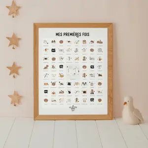 Affiche Mes Premières Fois Peau foncée Maman et Papa (40x50 cm)