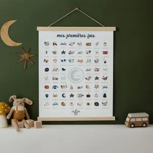 Affiche Mes Premières Fois Souris Cobalt maman et papa (40 x 50 cm)