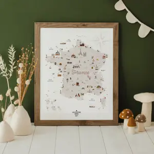 Affiche Carte de France (40x50 cm)